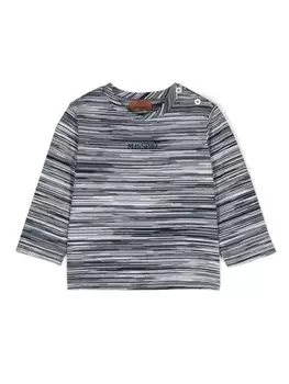 Missoni Kids полосатая хлопковая футболка, синий