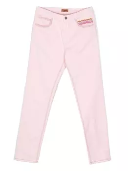 Missoni Kids узкие брюки с принтом, розовый