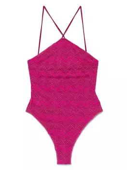 Missoni купальник с люрексом, розовый