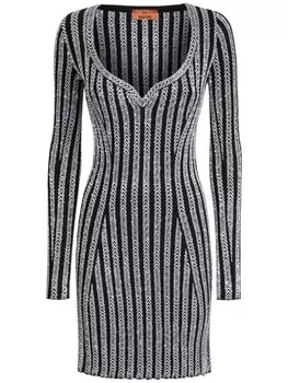 Missoni мини-платье с V-образным вырезом, расшитое пайетками, черный
