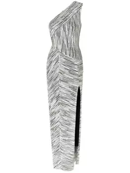 Missoni платье макси с узором Greek, серебряный
