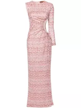 Missoni платье макси с узором зигзаг, розовый