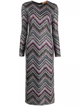 Missoni платье миди с пайетками, черный