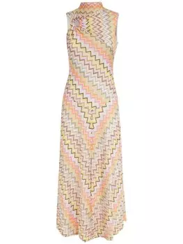 Missoni платье миди с зигзагообразным узором, нейтральный цвет