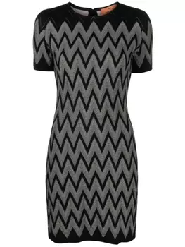 Missoni платье мини с узором зигзаг, черный
