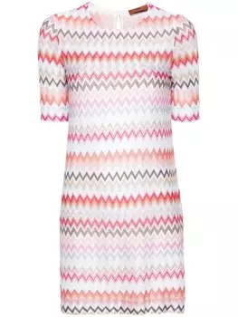 Missoni платье мини с узором зигзаг, белый