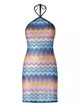 Missoni платье мини с узором зигзаг, синий