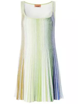 Missoni плиссированное платье мини, зеленый