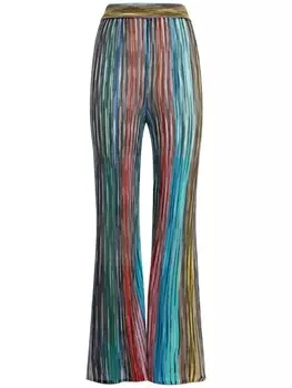 Missoni расклешенные брюки в полоску, синий