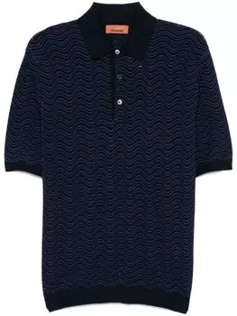 Missoni рубашка поло с волнистым узором, синий