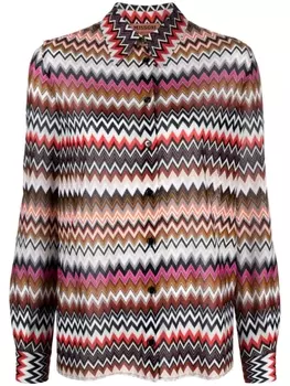 Missoni рубашка с принтом зигзаг, красный