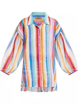 Missoni рубашка с принтом зигзаг, синий