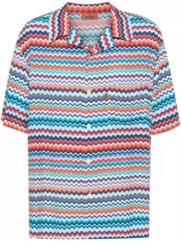 Missoni рубашка с принтом зигзаг, синий