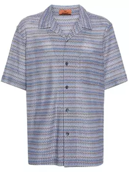 Missoni рубашка с узором шеврон, синий