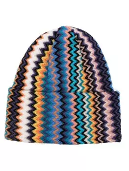 Missoni шапочка-бини с зигзагом, синий