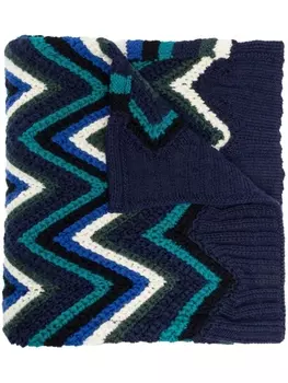 Missoni шарф с узором зигзаг, синий