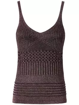 Missoni топ в рубчик с эффектом металлик, черный