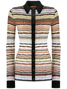 Missoni трикотажная рубашка в полоску, синий