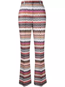 Missoni zigzag cropped flared trousers, белый