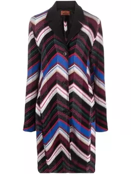 Missoni zigzag wool coat, черный
