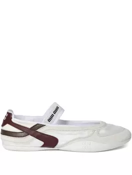 Miu Miu балетки со вставками, белый