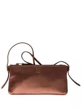 Miu Miu клатч с логотипом, коричневый