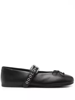 Miu Miu кожаные балетки, черный
