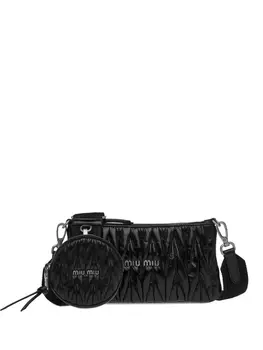 Стеганый клатч Miu Miu, черный