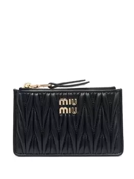 Miu Miu стеганый кошелек, черный