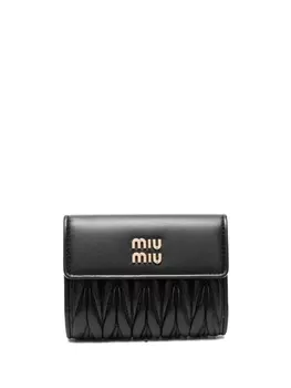 Miu Miu стеганый кошелек, черный