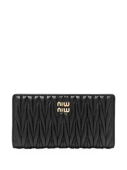 Miu Miu стеганый кошелек, черный