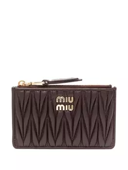 Miu Miu стеганый кошелек, коричневый