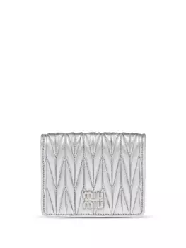 Miu Miu стеганый кошелек, серебристый