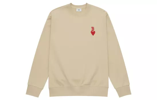 MLB Boston Red Sox Heart Collection 24FW Ранняя осень Пуловер Толстовка с круглым вырезом Унисекс Бежевый