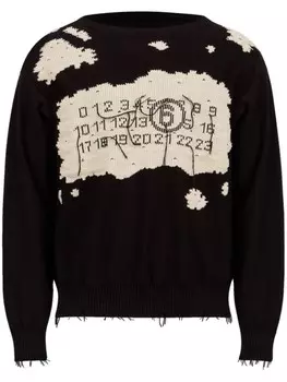 MM6 Maison Margiela джемпер с декором numbers, черный