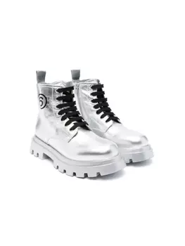 MM6 Maison Margiela Kids ботинки с логотипом, серебристый