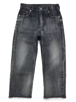 MM6 Maison Margiela Kids прямые джинсы с необработанными краями, синий