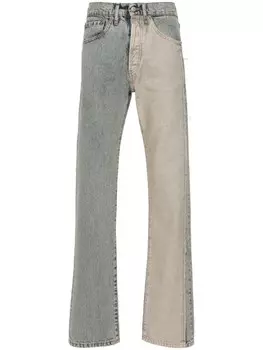 MM6 Maison Margiela прямые джинсы со вставками, синий