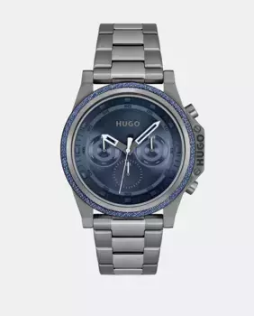Многофункциональные мужские часы Brave 1530350 из серой стали Hugo, серый