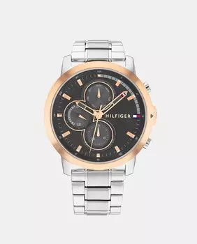 Многофункциональные стальные мужские часы Jameson 1792050 Tommy Hilfiger, серебро
