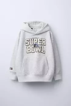 Многокомандный супербоул nfl толстовка с капюшоном ZARA, серый мергель