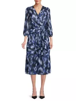 Многоярусное платье макси с подкладкой Calvin Klein Blue