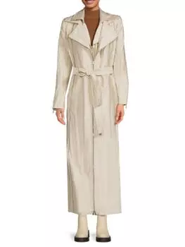 Многослойный тренч с лацканами Notch Brandon Maxwell, цвет Antique White
