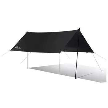 Mobi Garden Outdoor непромокаемый тент для кемпинга, виниловая версия 410, ночной черный цвет, поставляется с 2 опорными стойками для 5-8 человек