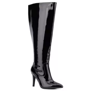 Мода на фигуру: женские сапоги до колена широкой ширины Lisette Fashion to Figure, цвет Black Patent