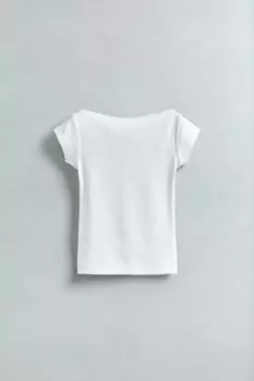 Модальная футболка ZARA, белый