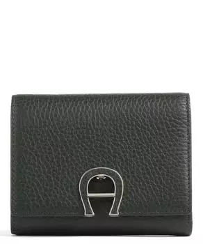Модный кошелек из зерненой яловой кожи. Aigner, зеленый