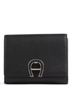 Модный кошелек из зерненой яловой кожи. Aigner, черный