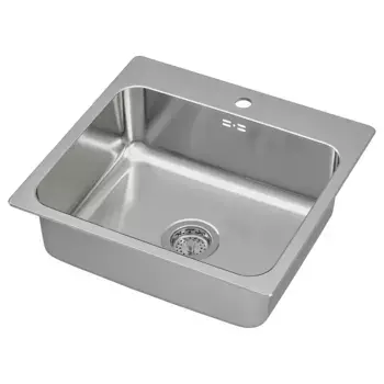 Мойка с одной чашей, нержавеющая сталь, 56x53 см, LNGUDDEN/LILLVIKEN IKEA