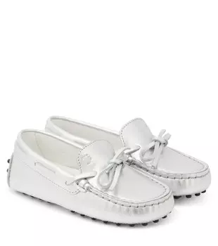 Мокасины Gommino из кожи Tods, серебряный